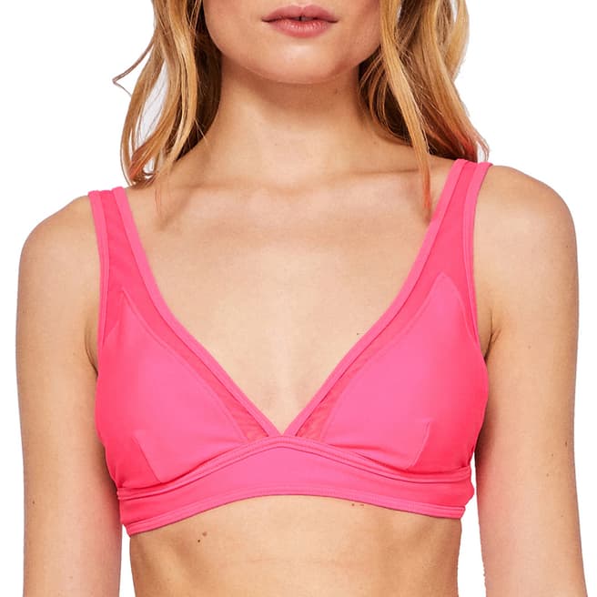 Ted Baker Bright Pink Robbyn Mesh Panelled Bikini Top