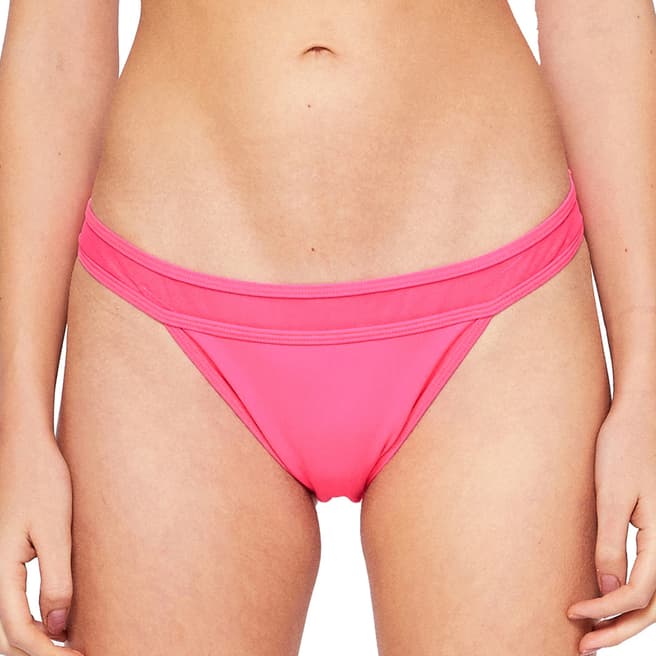 Ted Baker Bright Pink Romey Mesh Panelled Bikini Pant
