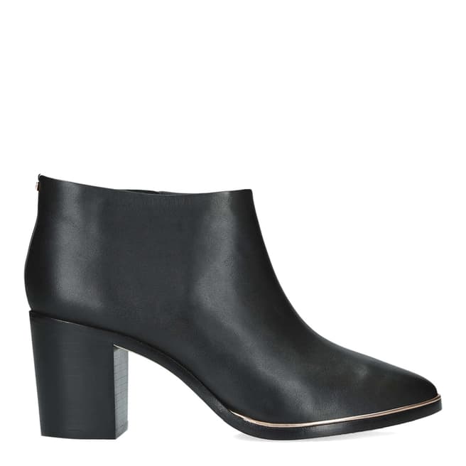 Ted Baker Black Hiharu 2 Leather Metallic Trim Ankle Boots