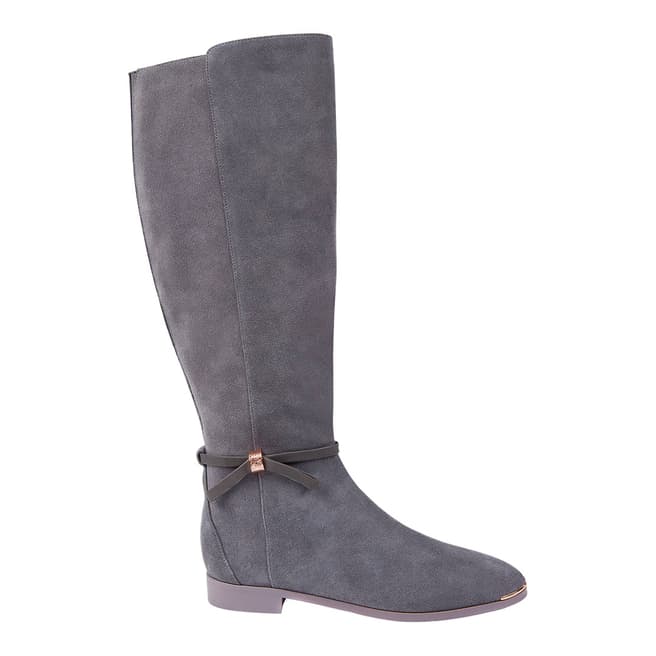 Ted Baker Grey Lykla Bow Detail Knee High Boots