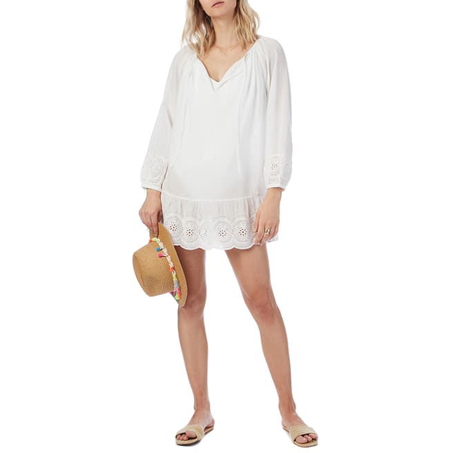 N°· Eleven White Cotton Broderie Anglaise Tunic