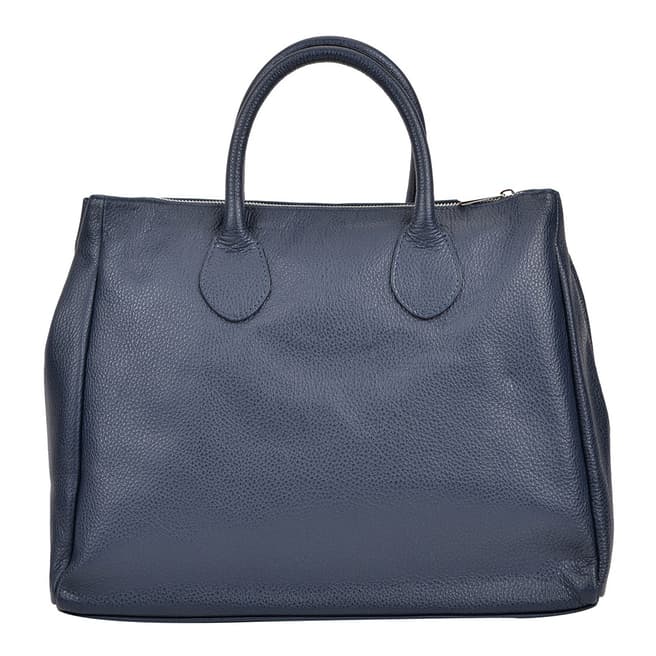 Sofia Cardoni Navy Leather Top Handle Bag