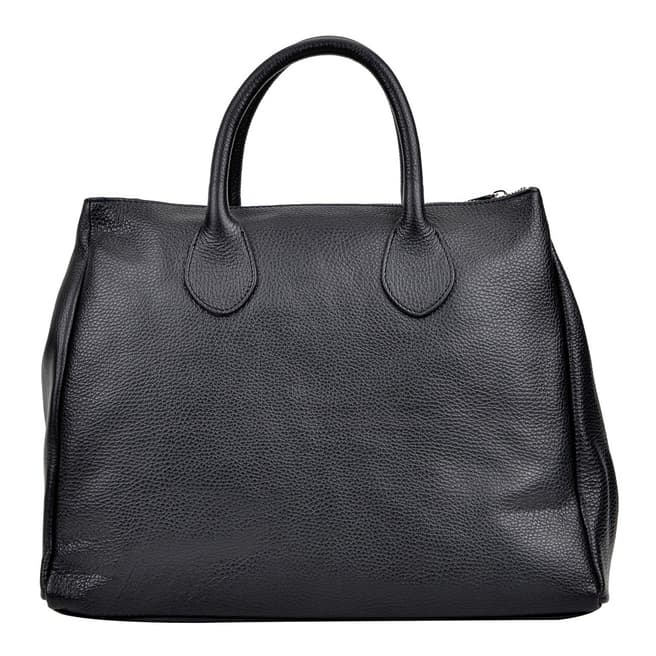 Sofia Cardoni Black Leather Top Handle Bag