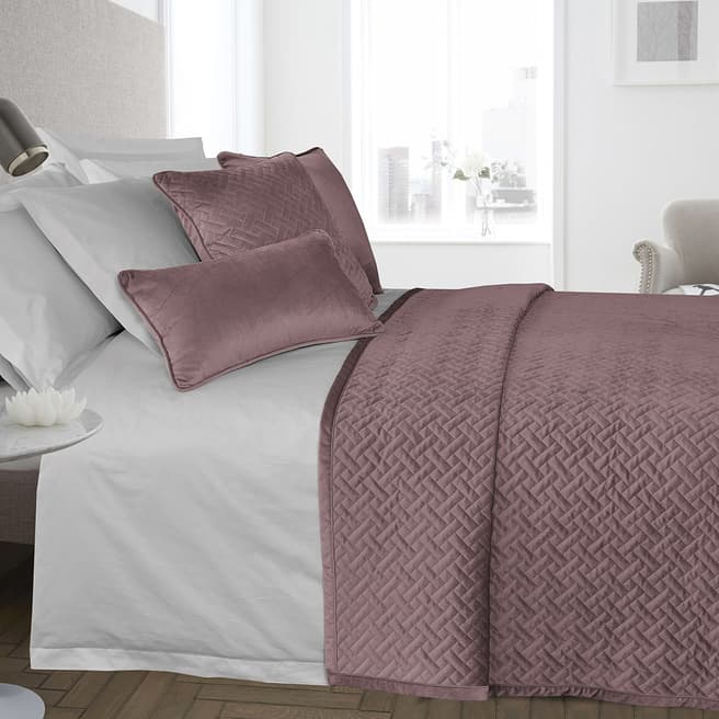 Limited Edition French Velvet 135x220cm Bedspread, Blush