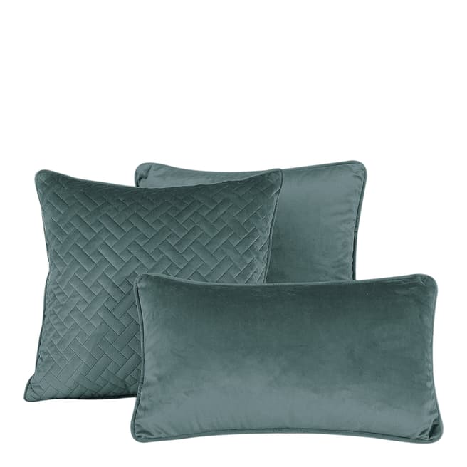 Limited Edition French Velvet 45x45cm Cushion, Teal