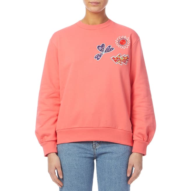 PAUL SMITH Pink Embroidered Cotton Sweatshirt