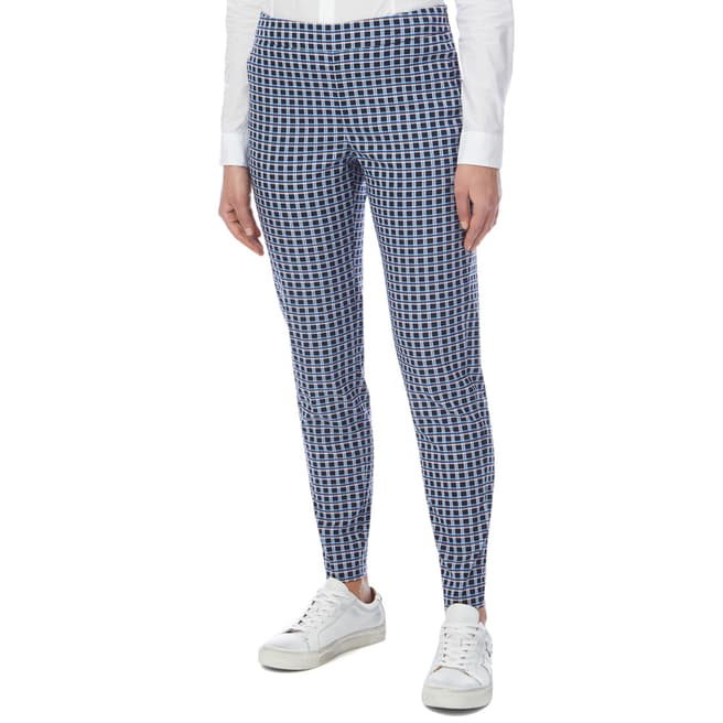 PAUL SMITH Blue Check Classic Stretch Trousers