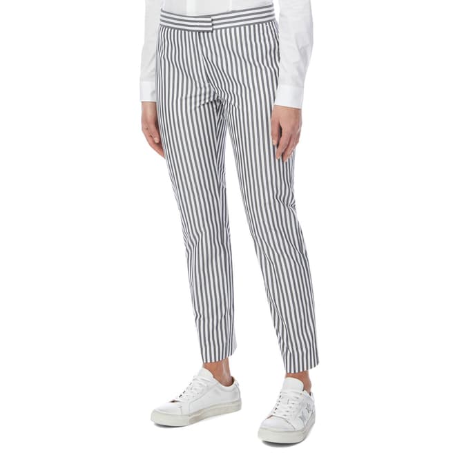 PAUL SMITH Grey Stripe Slim Cotton Trousers