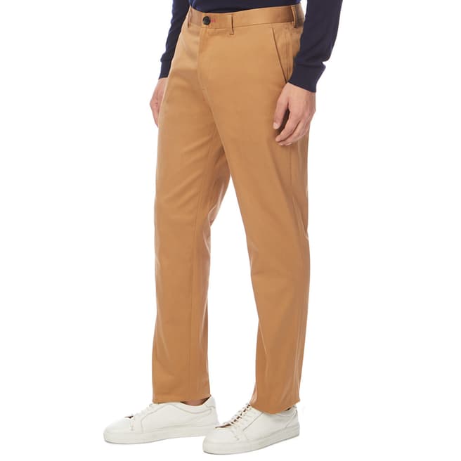 PAUL SMITH Camel Mid Fit Stretch Cotton Chinos