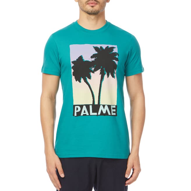 PAUL SMITH Blue Palm Slim Cotton T-Shirt