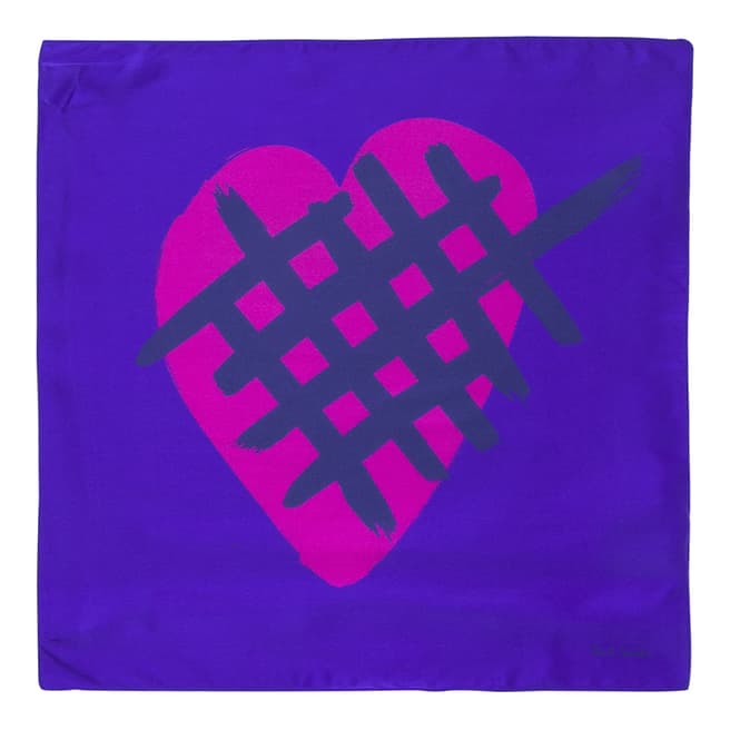 PAUL SMITH Purple Valentines Pocket Square