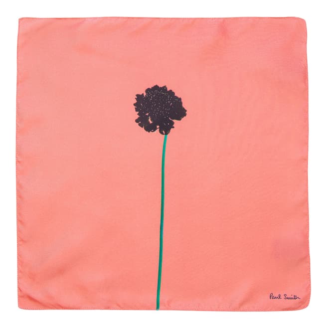 PAUL SMITH Pink Floral Print Pocket Square