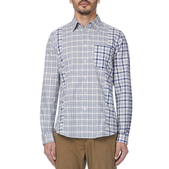 PAUL SMITH Blue Contrast Check Tailored Fit Shirt