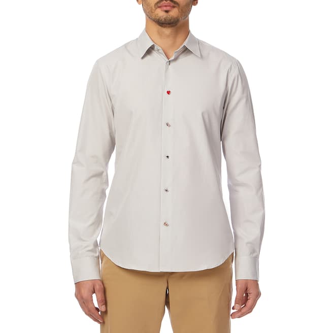 PAUL SMITH Grey Charm Slim Fit Cotton Shirt