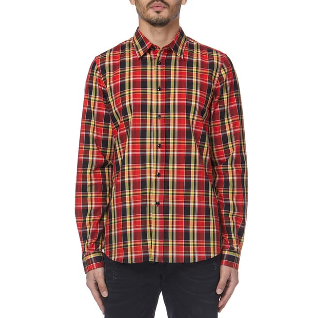 PAUL SMITH Red/Yellow Check Tailored Fit Shirt