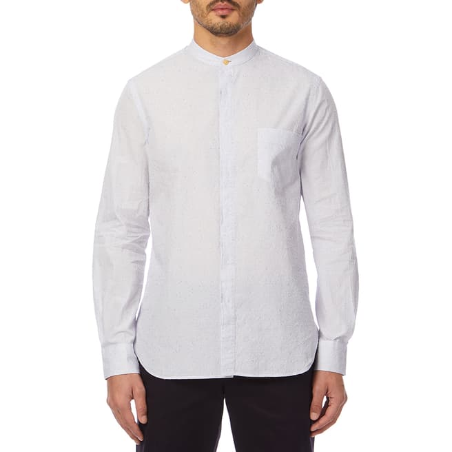 PAUL SMITH White Formal Speckled Tailored Fit Cotton Shirt