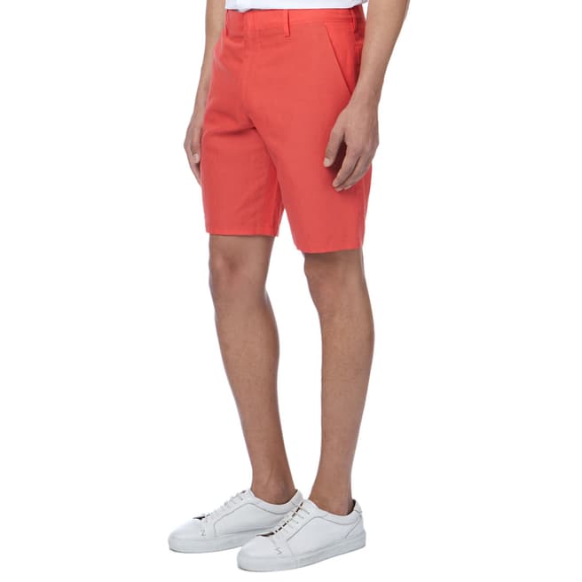 PAUL SMITH Red Tailored Linen Blend Shorts
