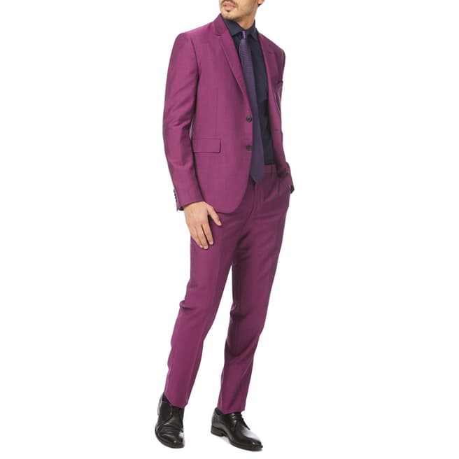 PAUL SMITH Purple Wool Blend Suit
