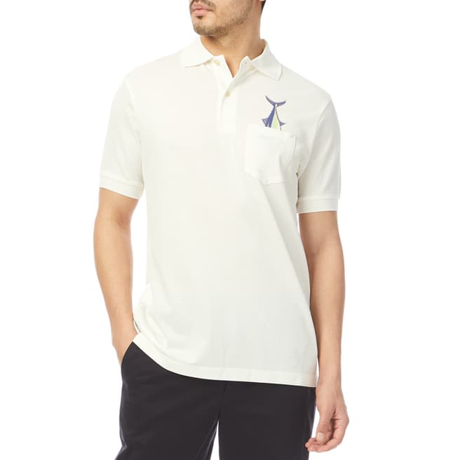 PAUL SMITH White Embroidered Polo Shirt