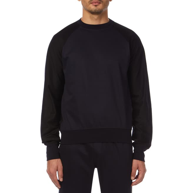 PAUL SMITH Black/Navy Raglan Sweatshirt