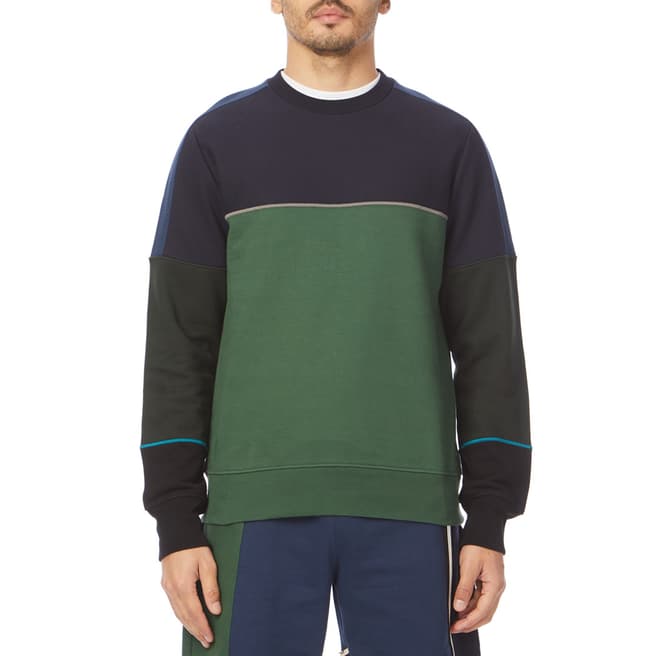 PAUL SMITH Green Colour Block Sweatshirt