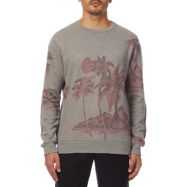 PAUL SMITH Grey Palm Print Sweatshirt