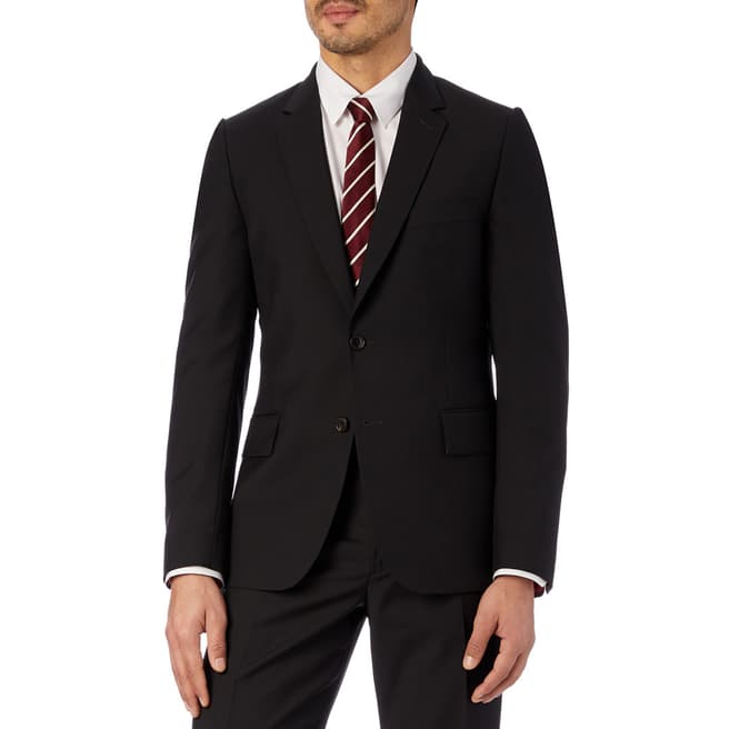 PAUL SMITH Black Wool Blend Tailored Suit Jacket