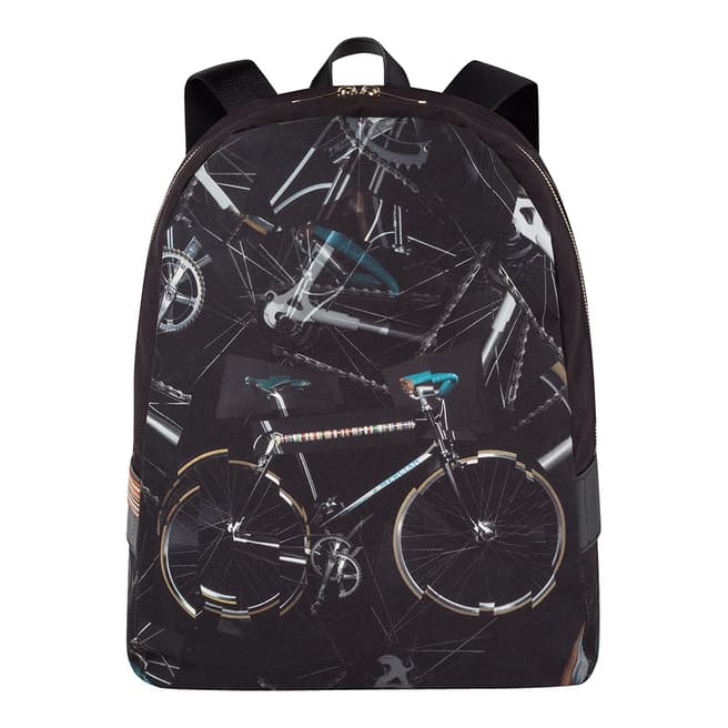 PAUL SMITH Black Pauls Bike Print Backpack