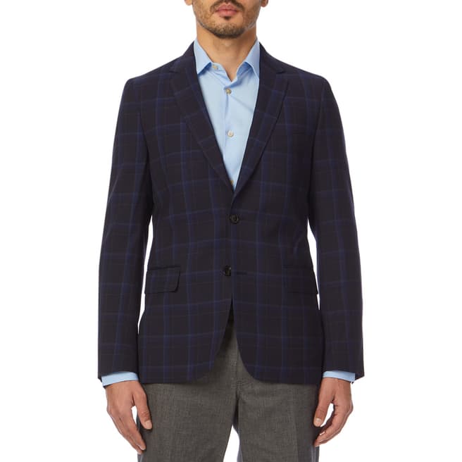 PAUL SMITH Navy Tailored Fit Wool/Silk Blend Suit Jacket