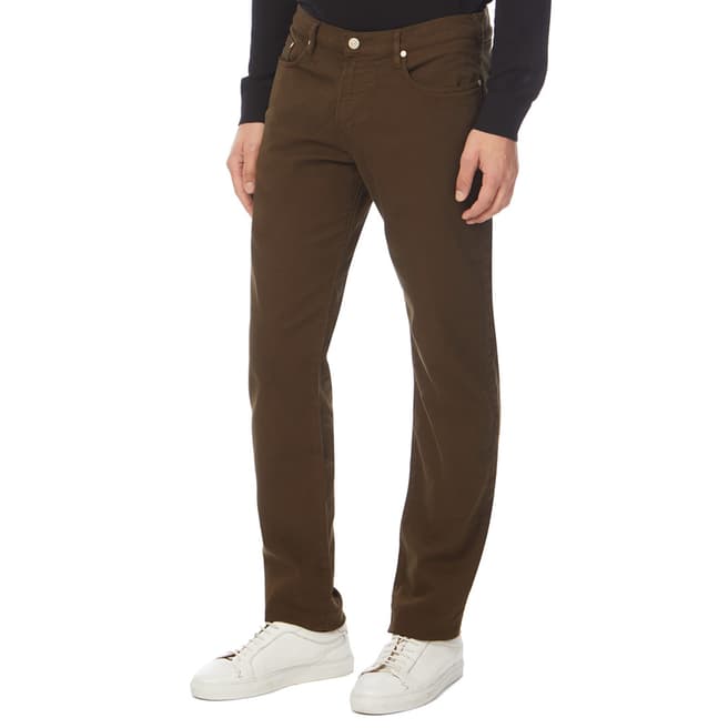 PAUL SMITH Olive Tapered Stretch Jeans