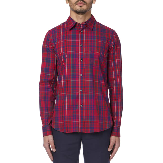 PAUL SMITH Red Contrast Check Tailored Fit Shirt