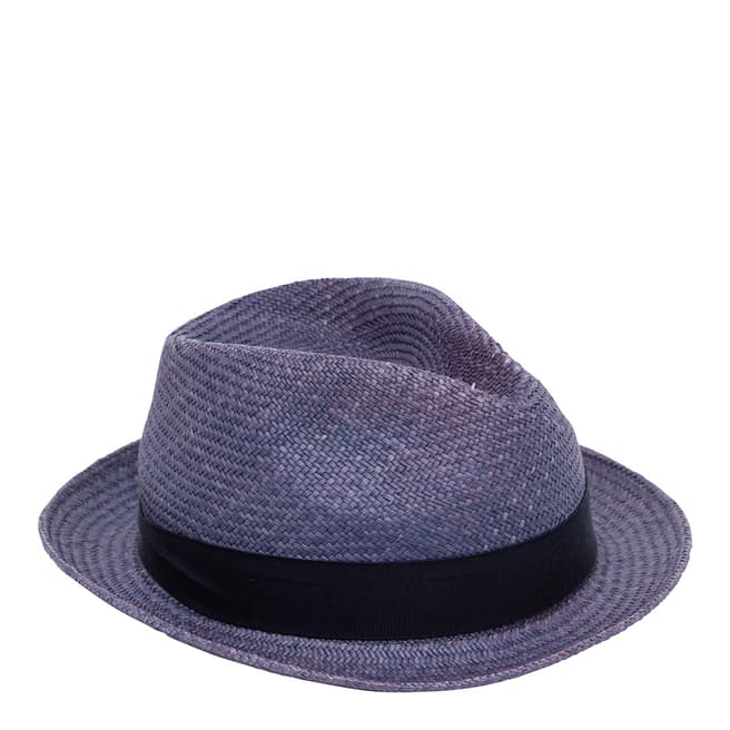 PAUL SMITH Blue Plain Panama Hat