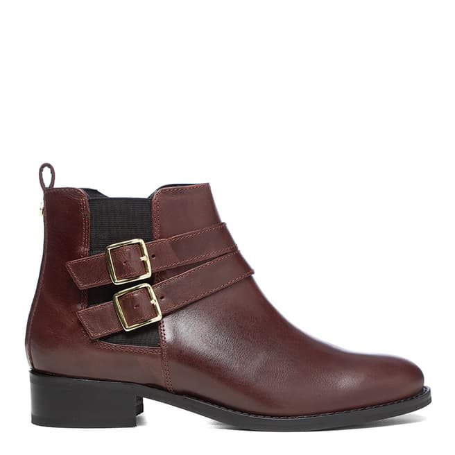 Carvela Burgundy Tempo Leather Ankle Boots