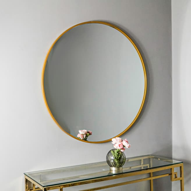 Native Home & Lifestyle Gold Manhattan Round Mirror - Medium