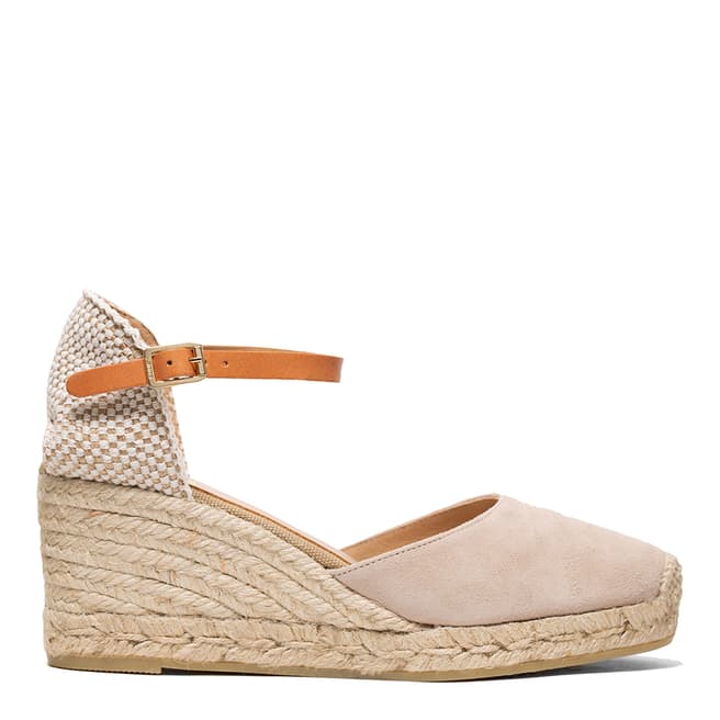Kanna Taupe Suede Laura Wedge Sandal