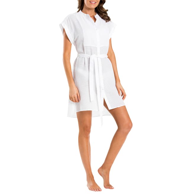 Jets By Jessika Allen White Parallels Shirt Dress