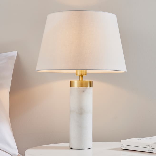 Endon Lighting Marble/Grey Blanca & Evie 1-Light Table Lamp