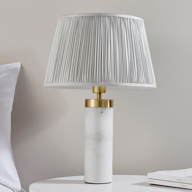 Endon Lighting Marble/Silver Blanca & Freya 1-Light Table Lamp