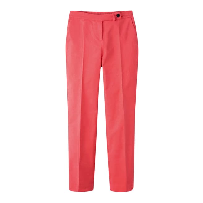 Pure Collection Peach Cotton Stretch Sateen Ankle Trouser