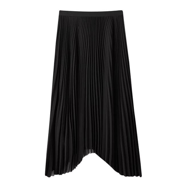 Pure Collection Black Pleated Drop Hem Skirt