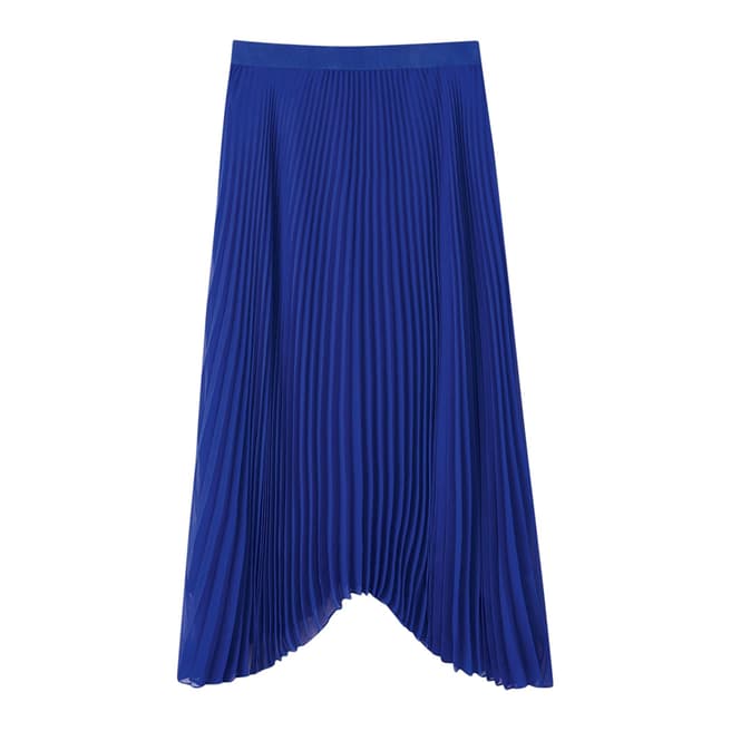 Pure Collection Blue Pleated Drop Hem Skirt