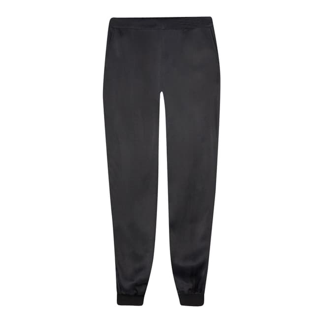Pure Collection Black Satin Side Stripe Track Pant