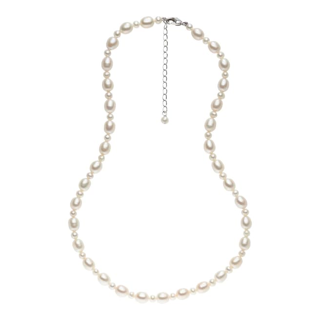 Nova Pearls Copenhagen Silver/White Pearl Necklace