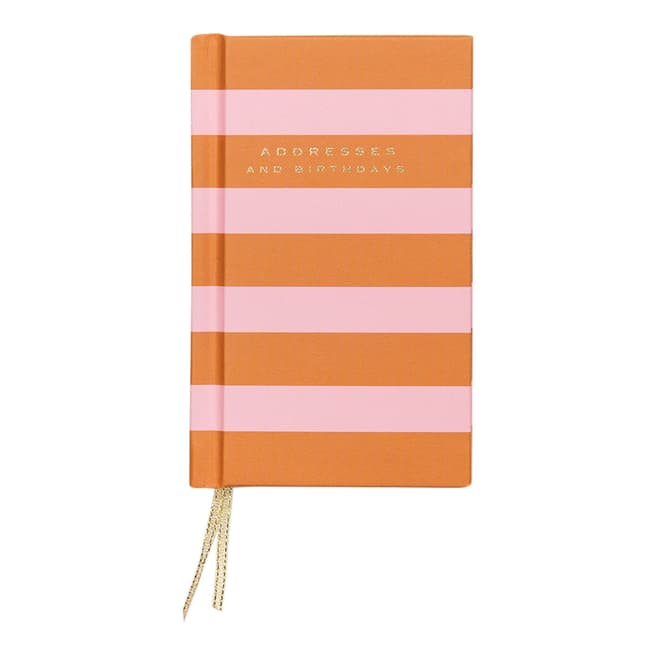 Caroline Gardner Orange/Pink Stripe Handbag Address Book