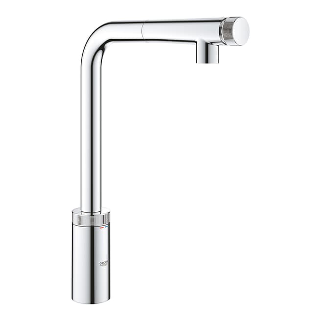 GROHE Minta Chrome SmartControl  L-Spout Pull-Out Sink Mixer