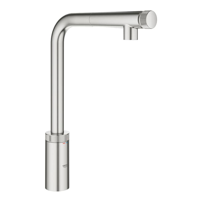 GROHE Minta Super Steel SmartControl  L-Spout Pull-Out Sink Mixer