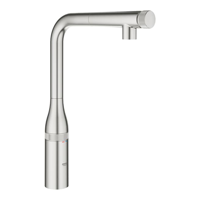 GROHE Essence Super Steel SmartControl L-Spout Pull-Out Sink Mixer