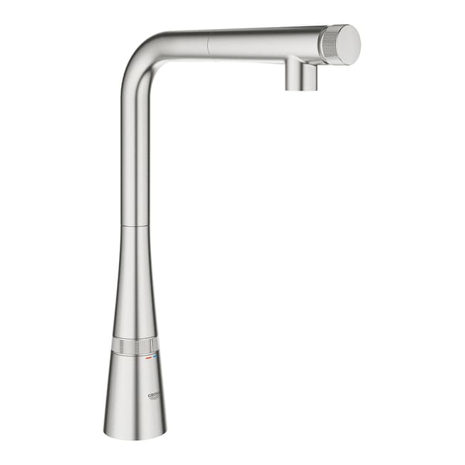 GROHE Zedra Super Steel SmartControl  L-Spout Pull-Out Sink Mixer