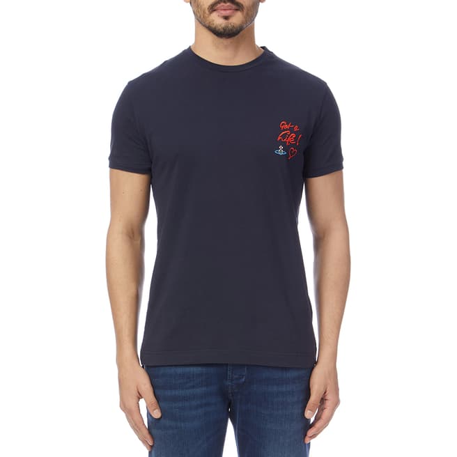 Vivienne Westwood Navy Slogan Chest T-Shirt