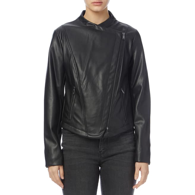 DKNY Black Slim Faux Leather Jacket